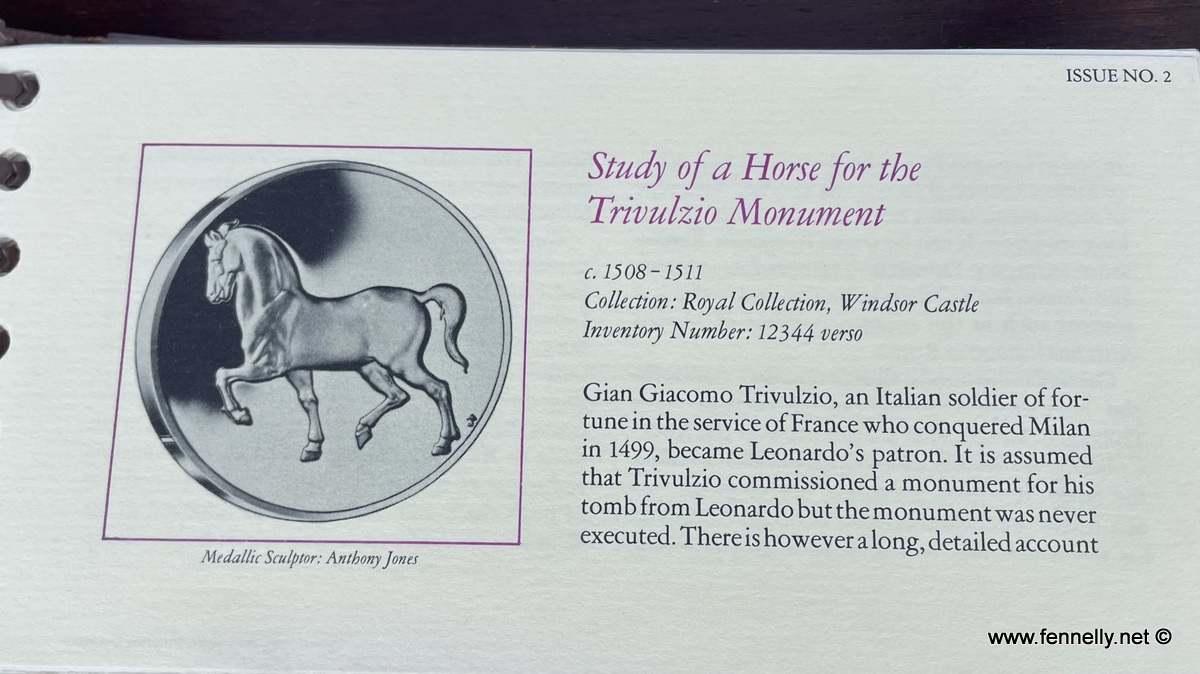 136 Sold 1975 John Pinches Genius of Leonardo da Vinci Silver Proof 50 Medal Set - Image 4