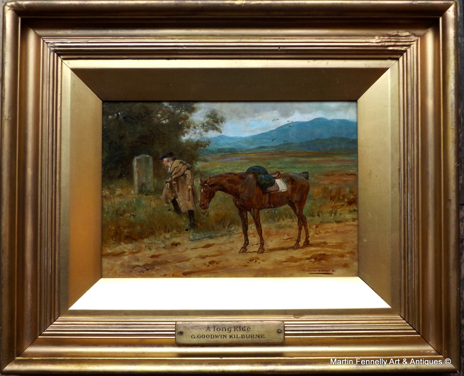 002 Sold George Goodwin Kilburne (1839-1924) - The Long Ride - Oil on Board - Image 2