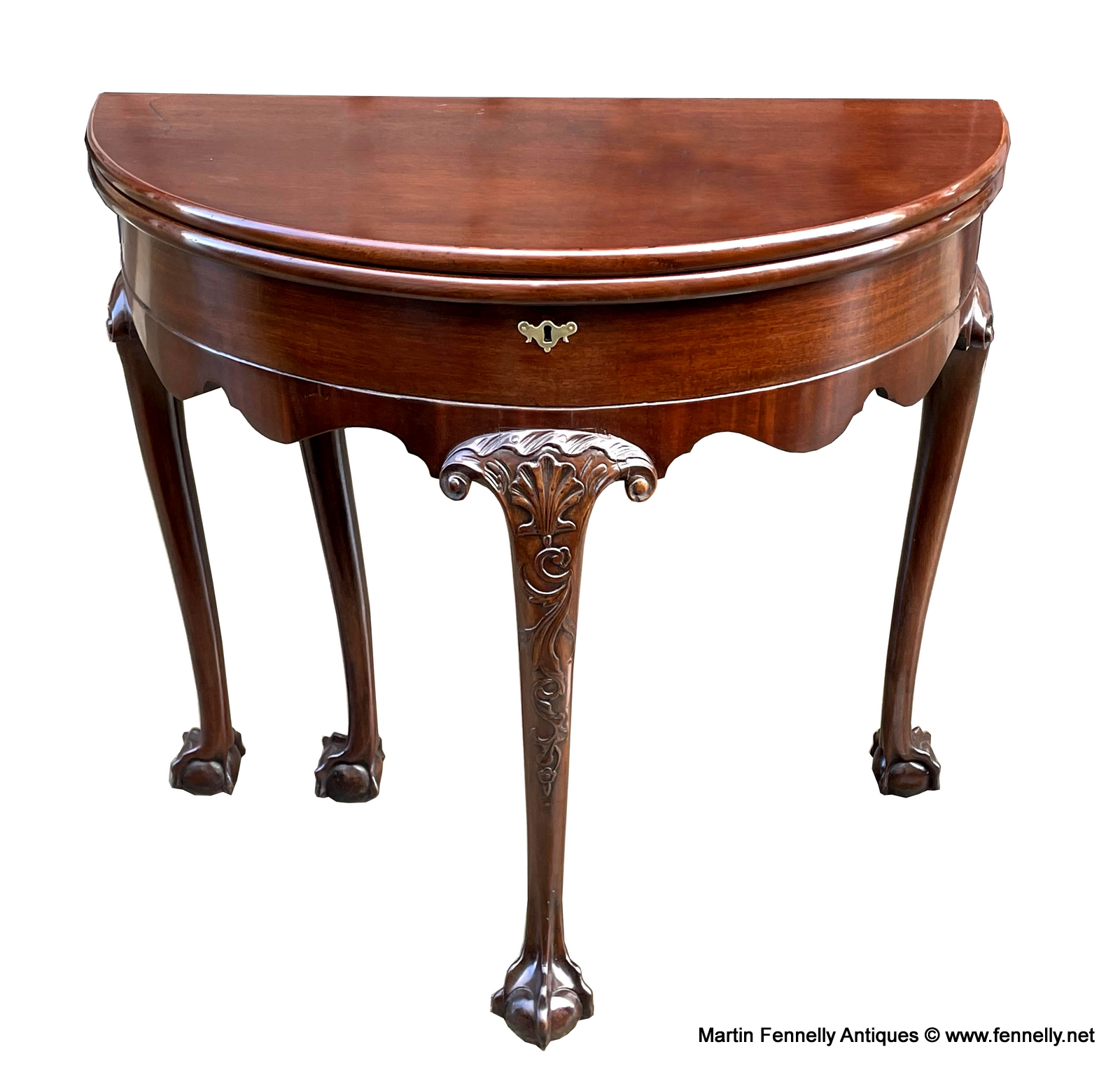 708 Superb Irish Mahogany Foldover Games Table - Circa 1780