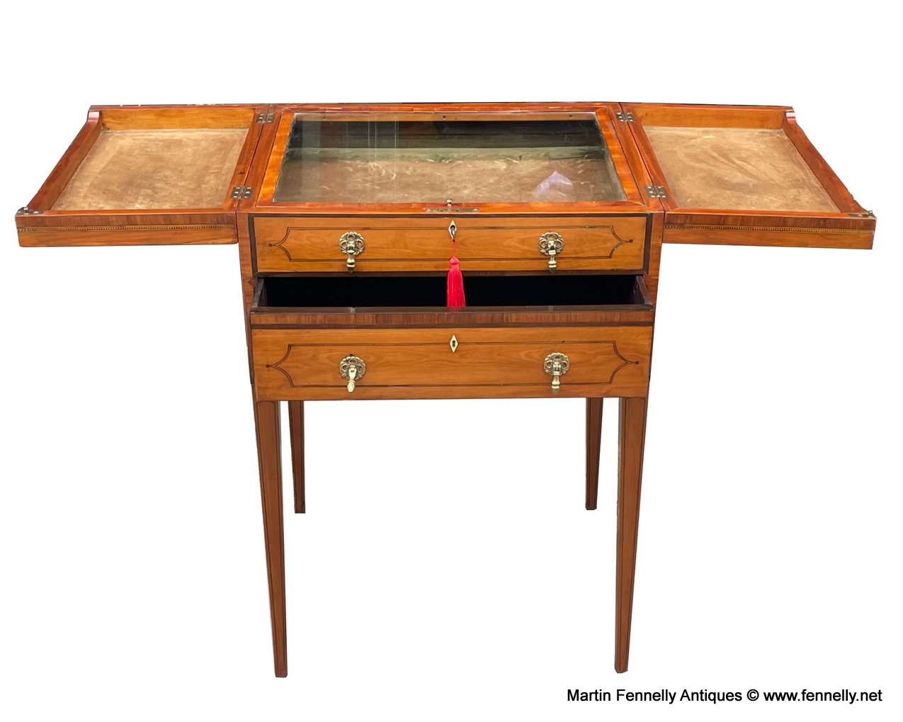 908 Antique Gentlemans Satinwood Rosewood Crossbanded Speciman Cabinet early 19thCt - Image 5