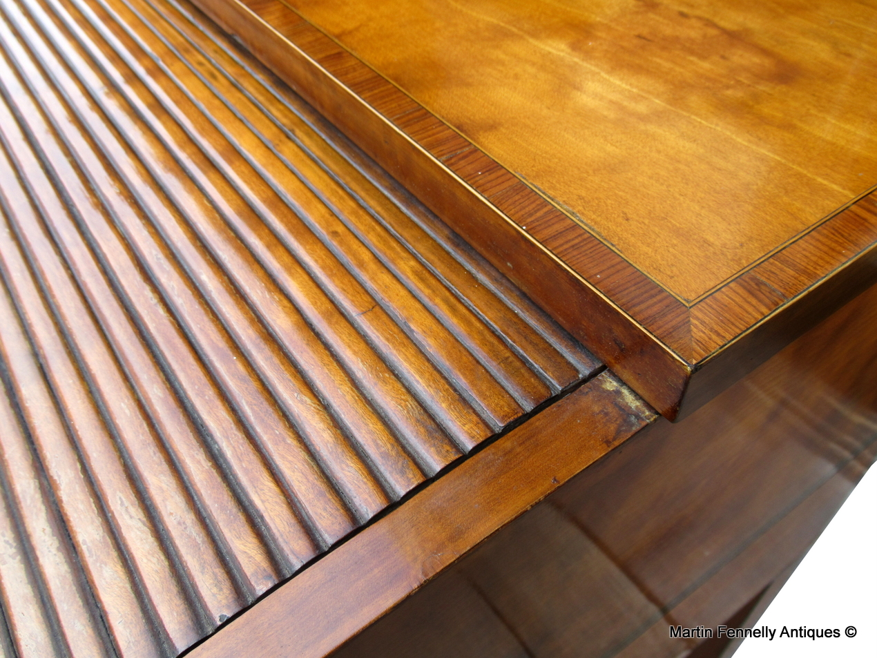 548 Sold Fine West Indian Satinwood Tambour Satinwood Cylindrical Bureau attrib. Gillows 18thCt - Image 6