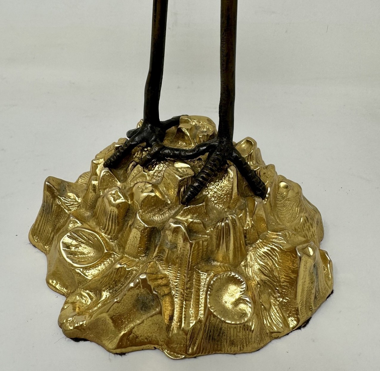 249 Sold Pair English Ormolu Gilt Bronze Candlesticks Storks Cranes Attributed to Abbott - Image 6