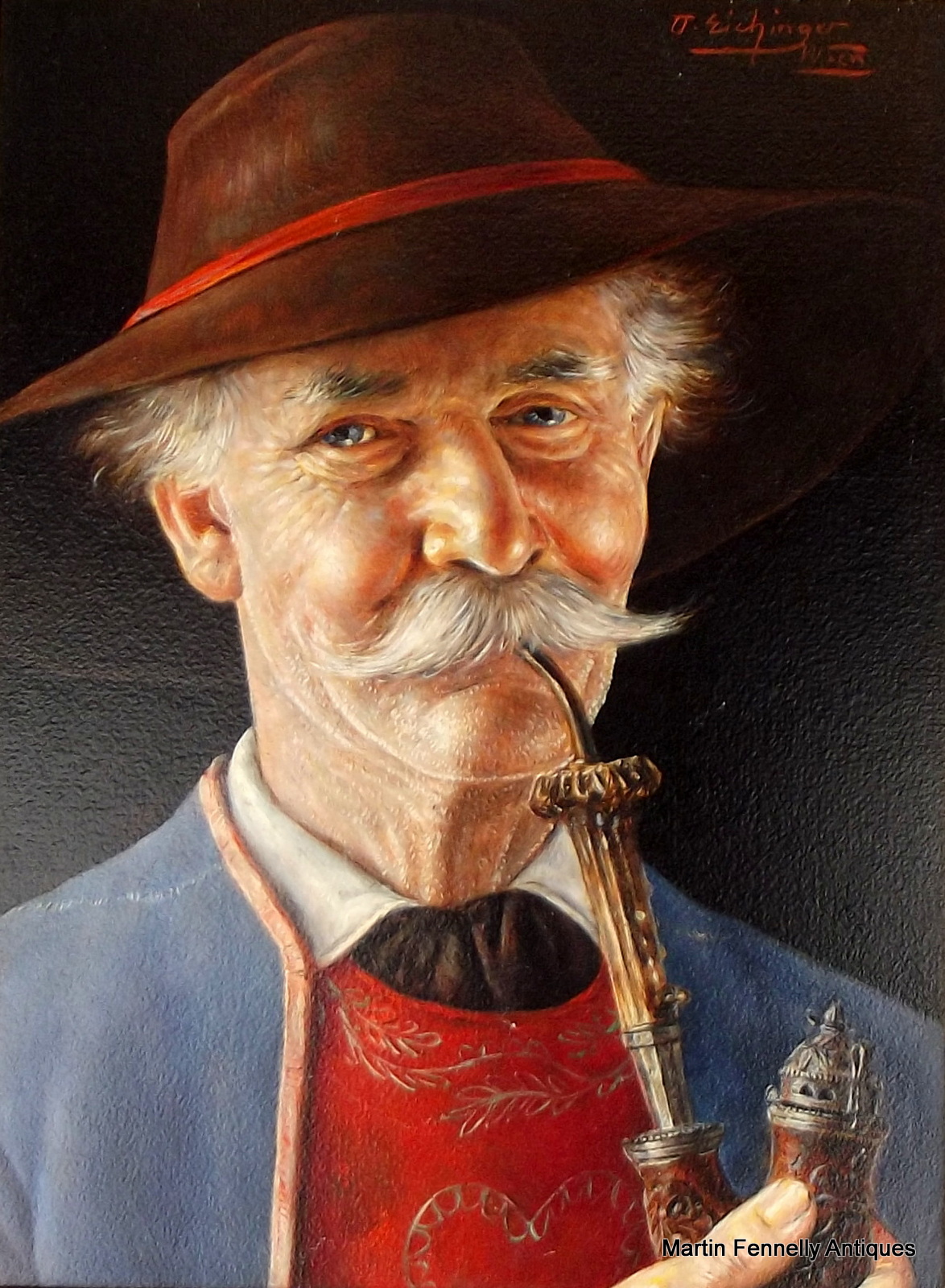 881 Sold Otto Eichinger (1922-2007) - Austrian - Man with Pipe