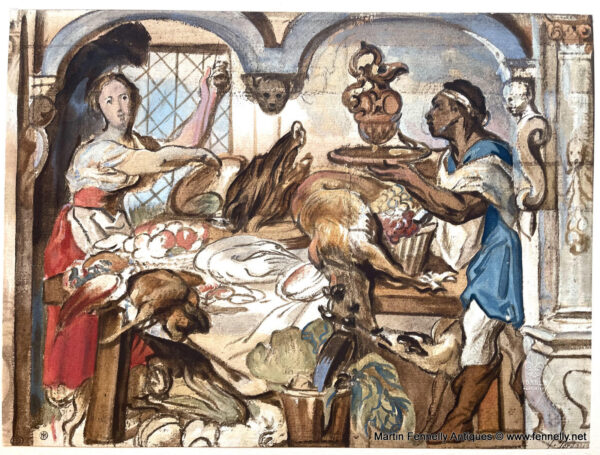 733E Sordam Reproduction of Jacob Jordaens Kitchen Scene 1951