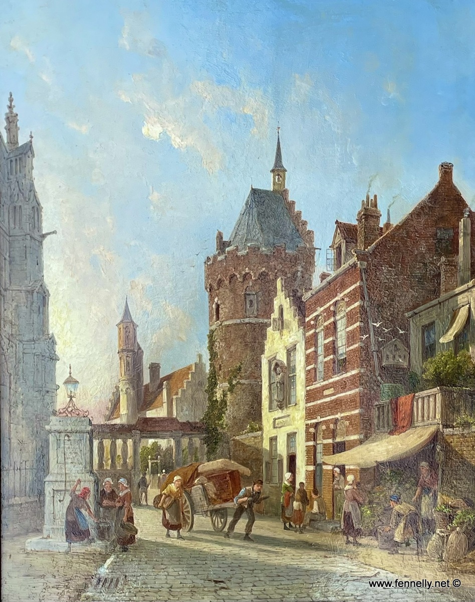 921 Pieter Cornelis Dommersen - Oil on Board - Utrecht Holland - Image 3