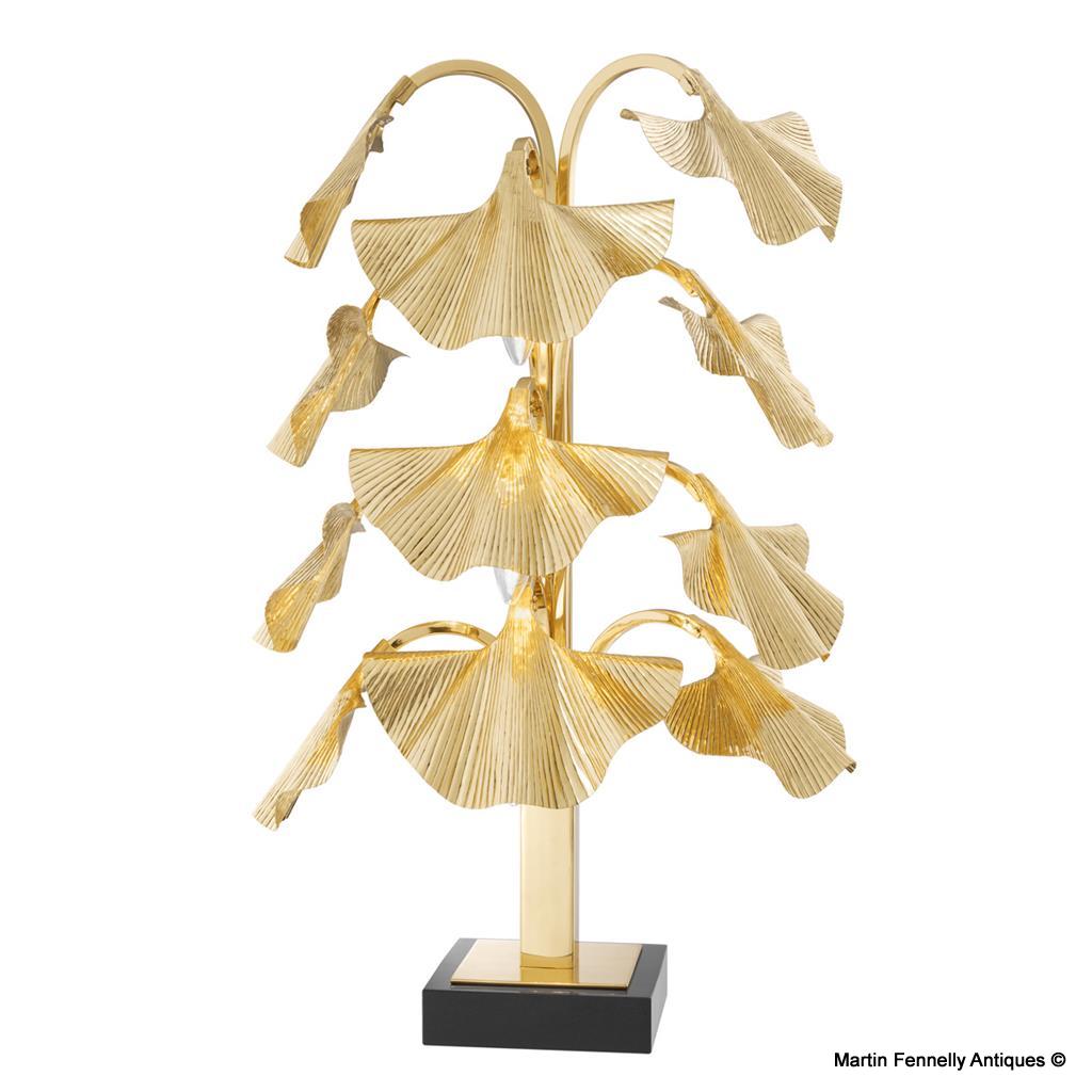 M105 Sold Spectacular Pair of Modern Design - Gingko Tree Lamps - Image 3