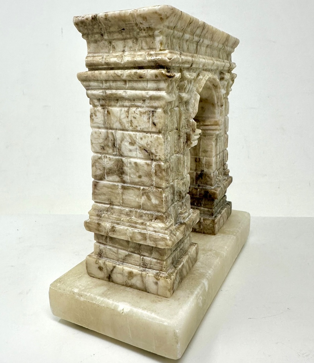 199 Sold Antique Grand Tour Italian Carved Marble Architectural Model Arch of Titus Rome - Image 5