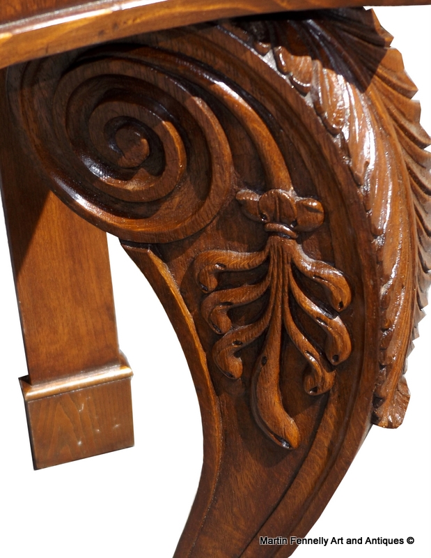 196 Irish Console Table - Circa 1830 - Oak and Marble - Image 3