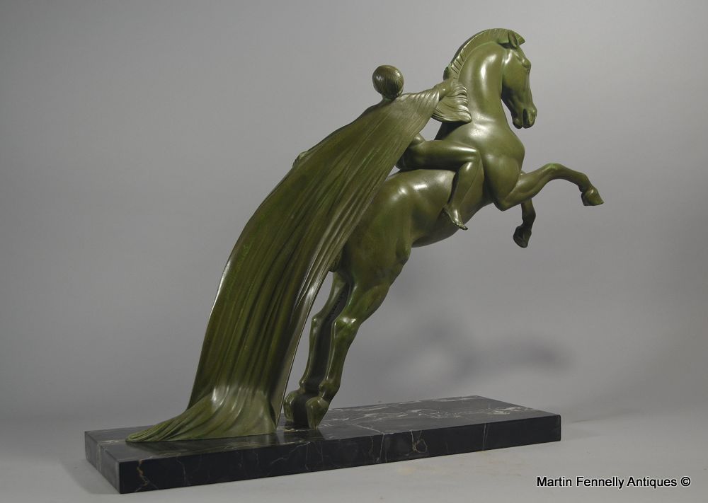 569 Sold Chevauchée by C. Charles. Art Deco Circa 1930 Bronze - Image 3