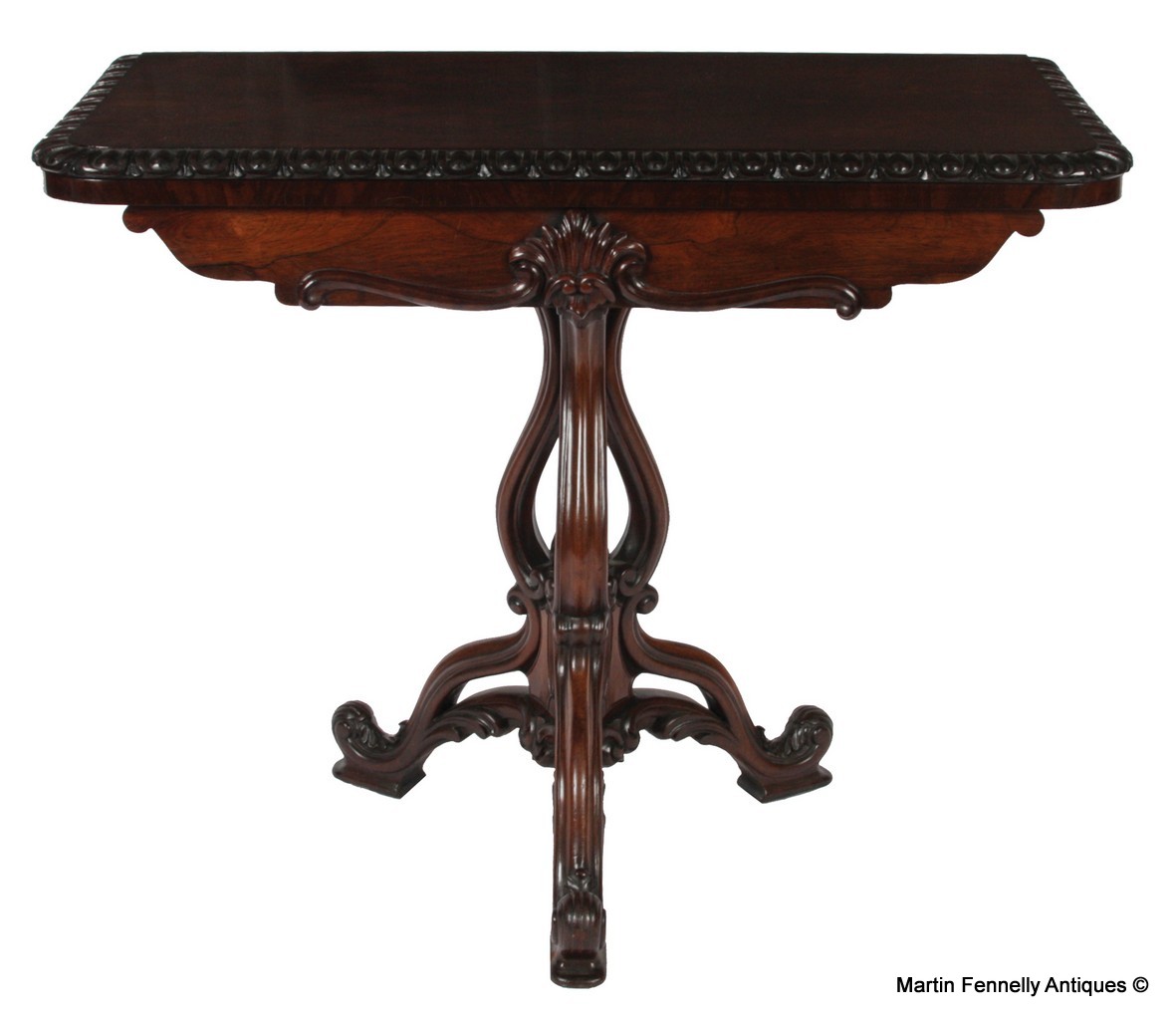 457 Rosewood fold over Card Table - Circa 1870 - English