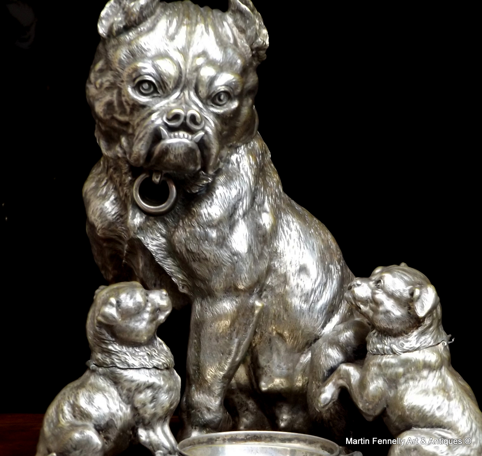 509 Sold Beautiful Bronze of French Bulldog and Pups - Circa 1890 - Humidor - Image 3