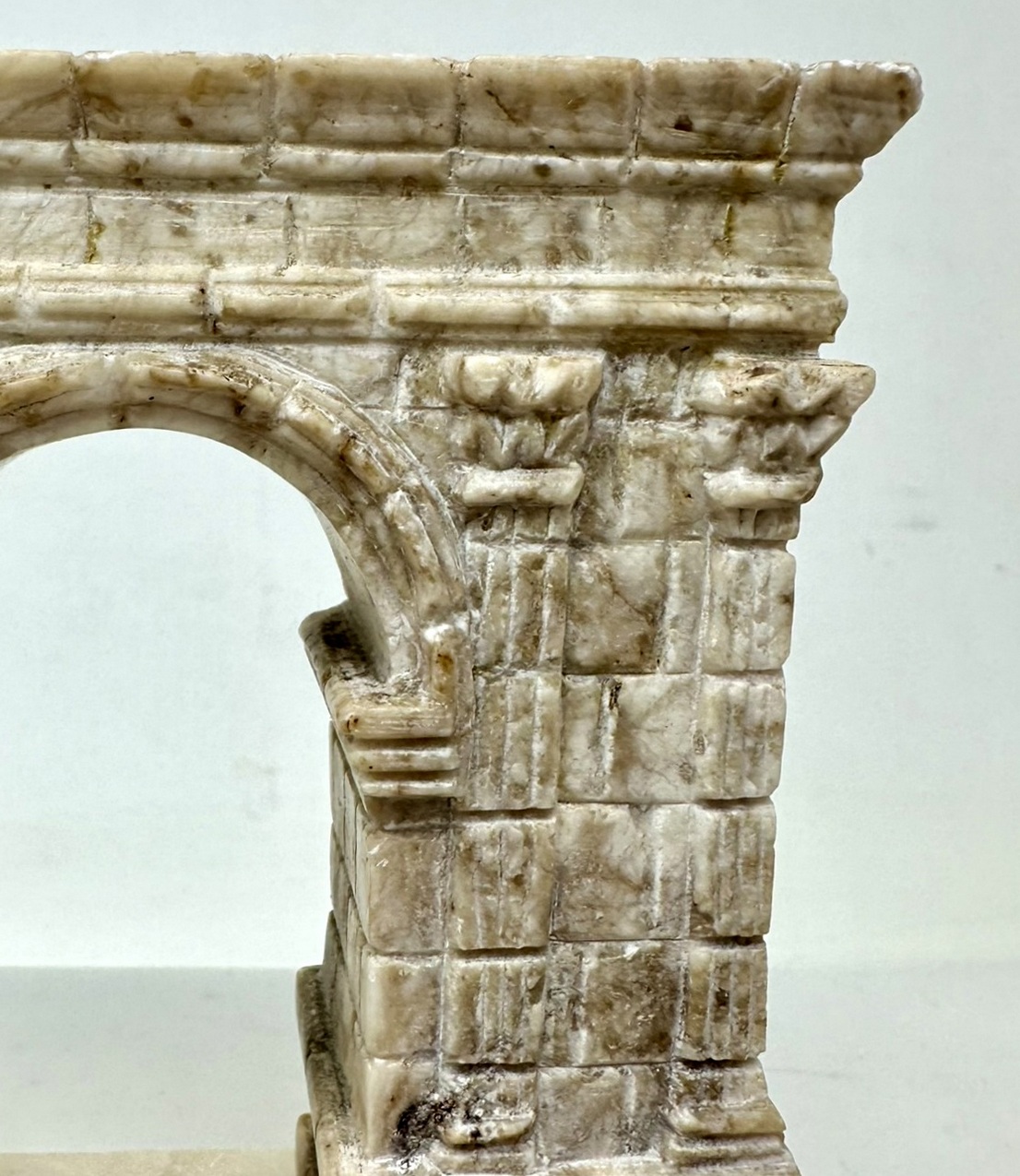 199 Sold Antique Grand Tour Italian Carved Marble Architectural Model Arch of Titus Rome - Image 6