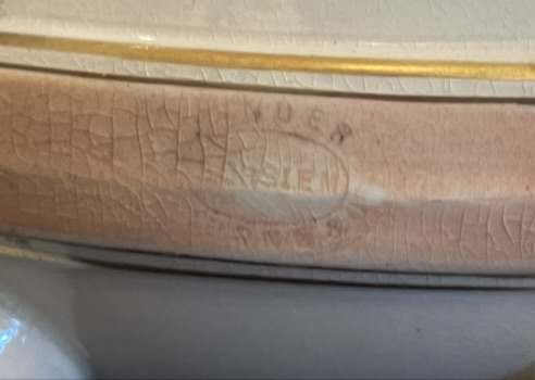 651 Pair of Rare Hand Painted Moon Vases - Circa 1870 - Burslem Stamp - Crystal Palace - Image 4