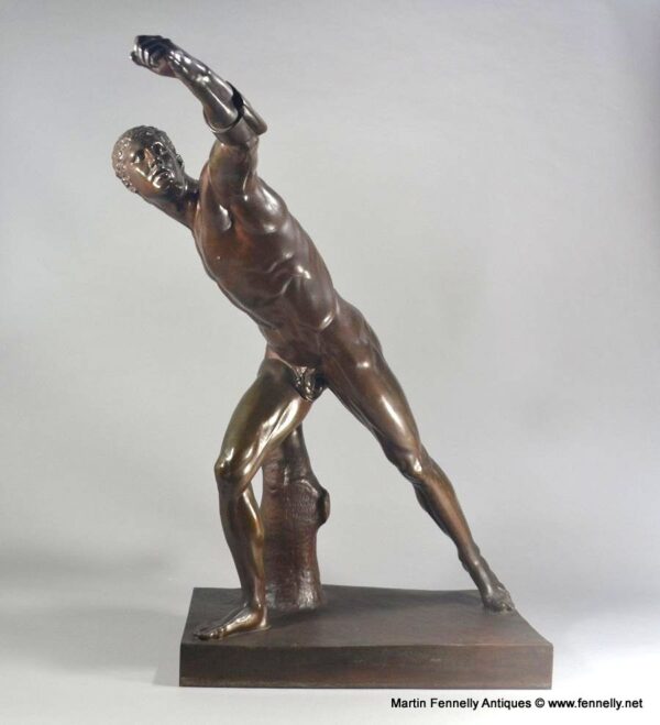 689 Sold Large French Bronze of the Borghese Gladiator - Ferdinand Barbedienne