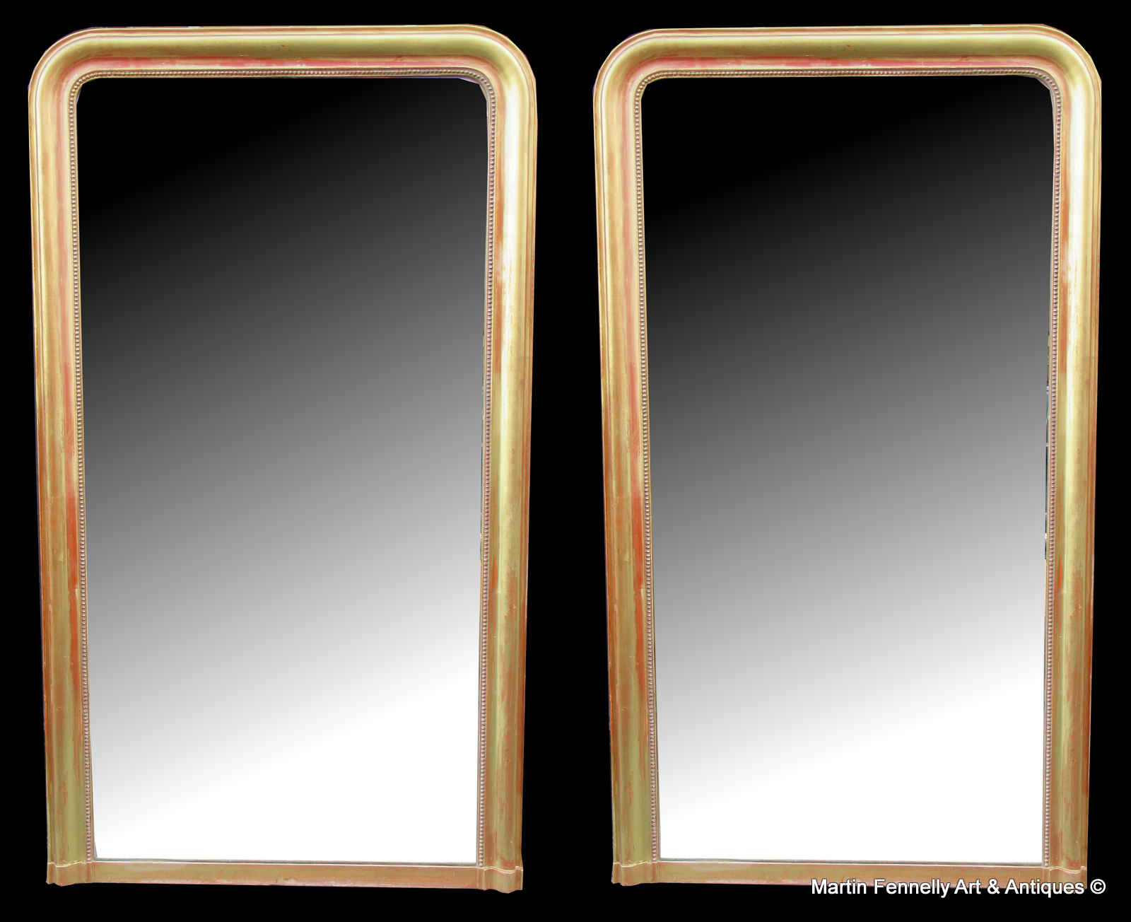 341 Stunning Rare Pair French Mirrors Late 19thCt