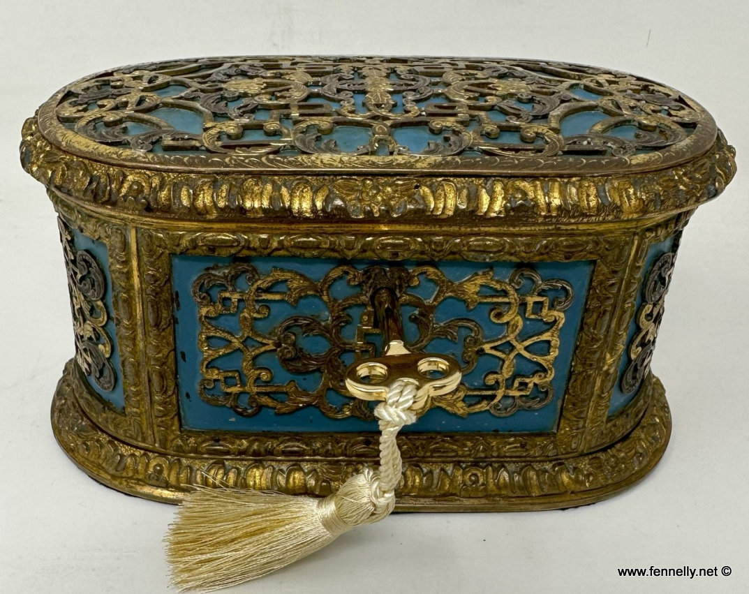 944 Sold Antique French Ormolu Gilt Bronze Dore Casket Box Sevres Style 1860 19Ct - Image 3