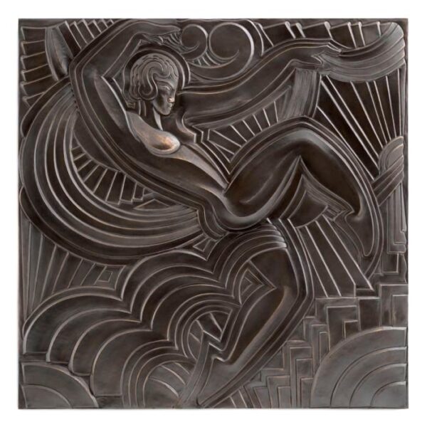 227 Sold Large Bronze Patinated Plaque - Folies Bergere Wall Plaque