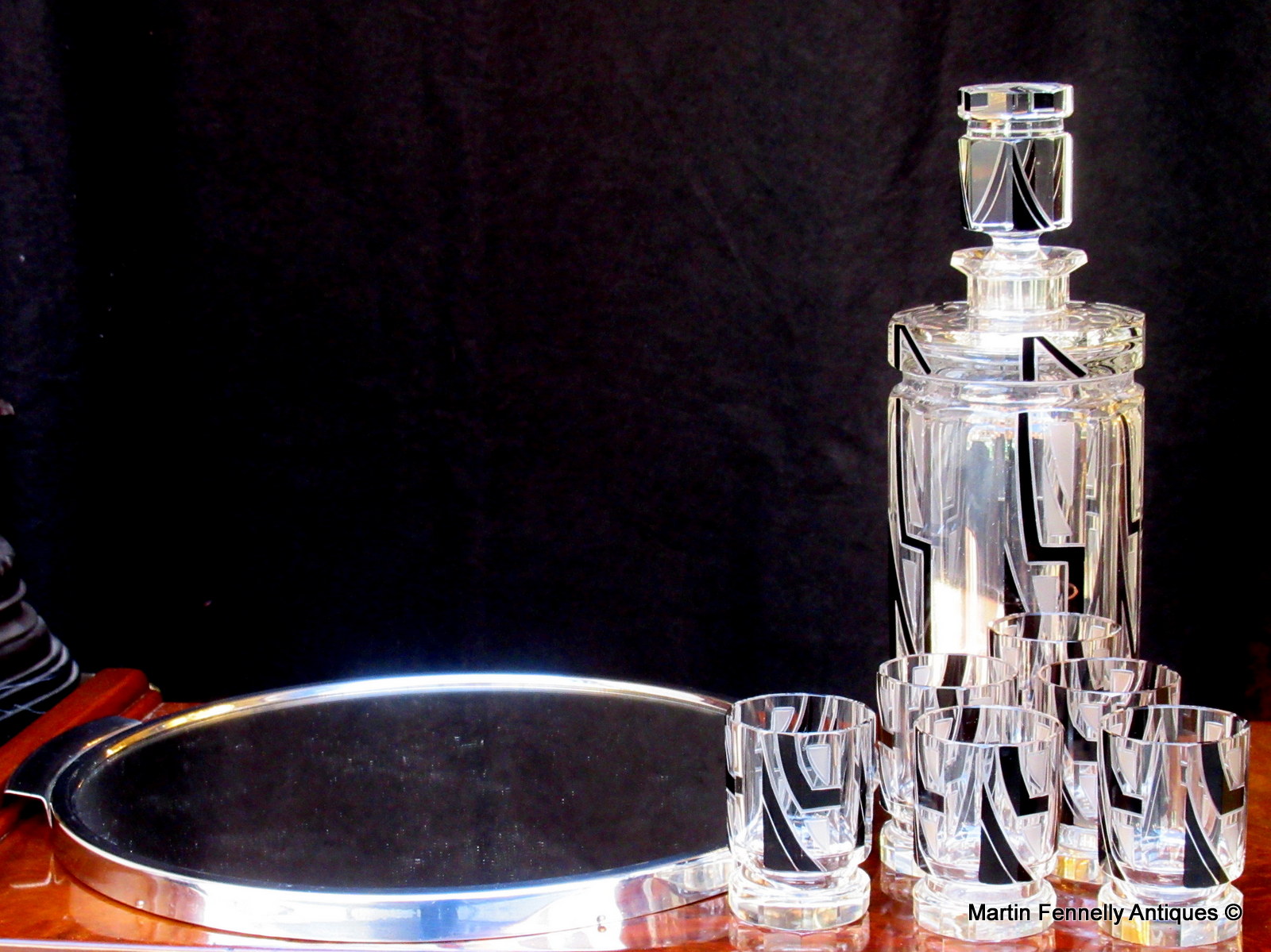 369 Sold Art Deco Crystal Decanter set Karl Palda 1930's - Original - Image 7
