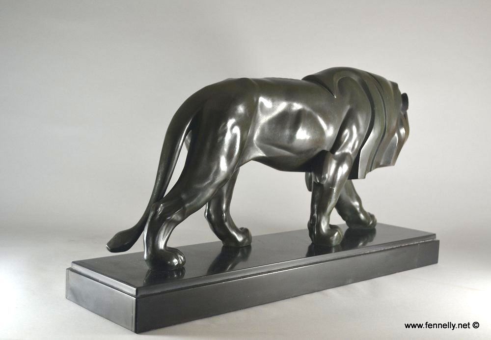 535 Max Le Verrier Bronze - Walking Lion - Art Deco - French - Image 3
