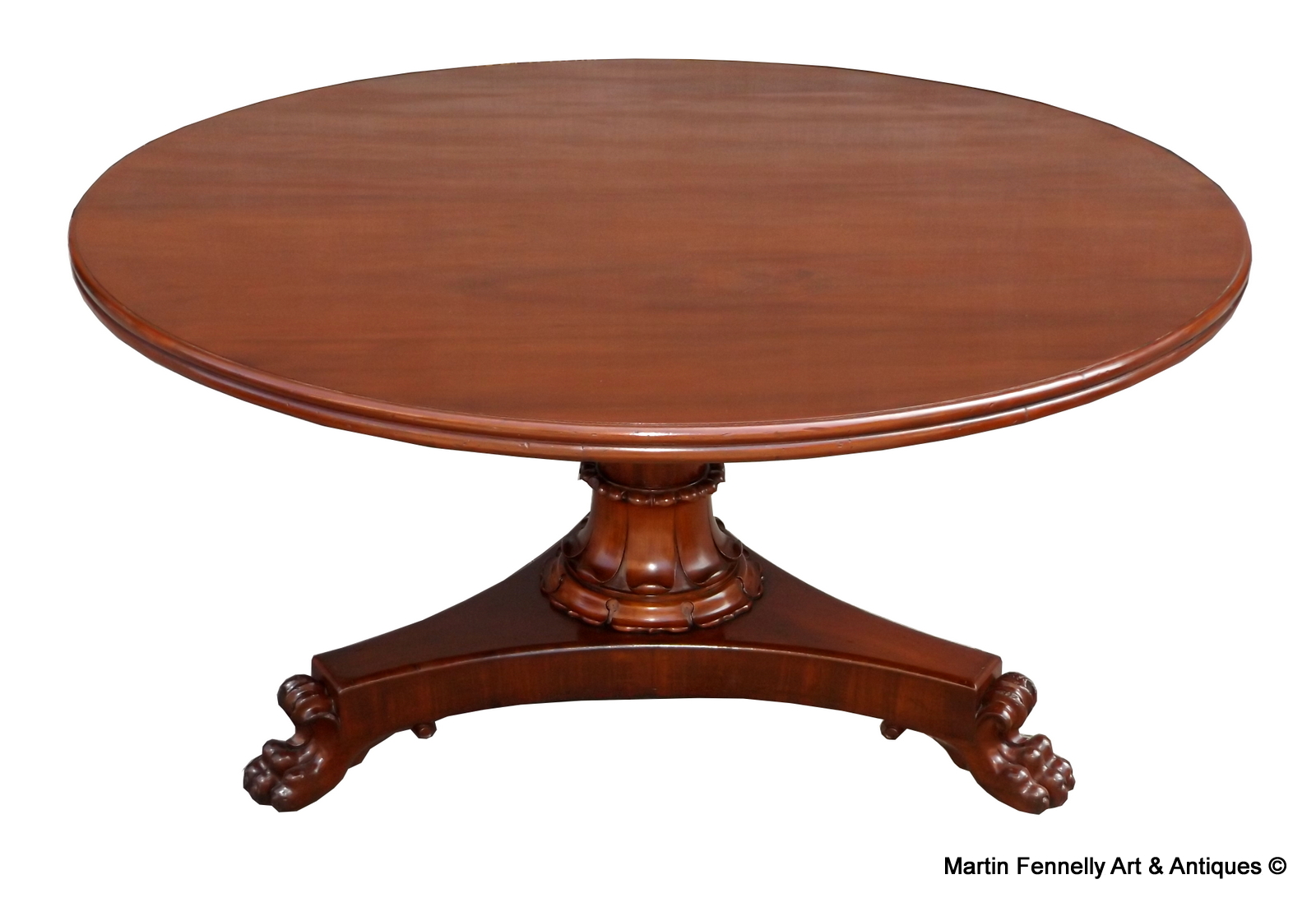 323 Sold Mahogany Circular Dining Table possibly Irish 19th Ct