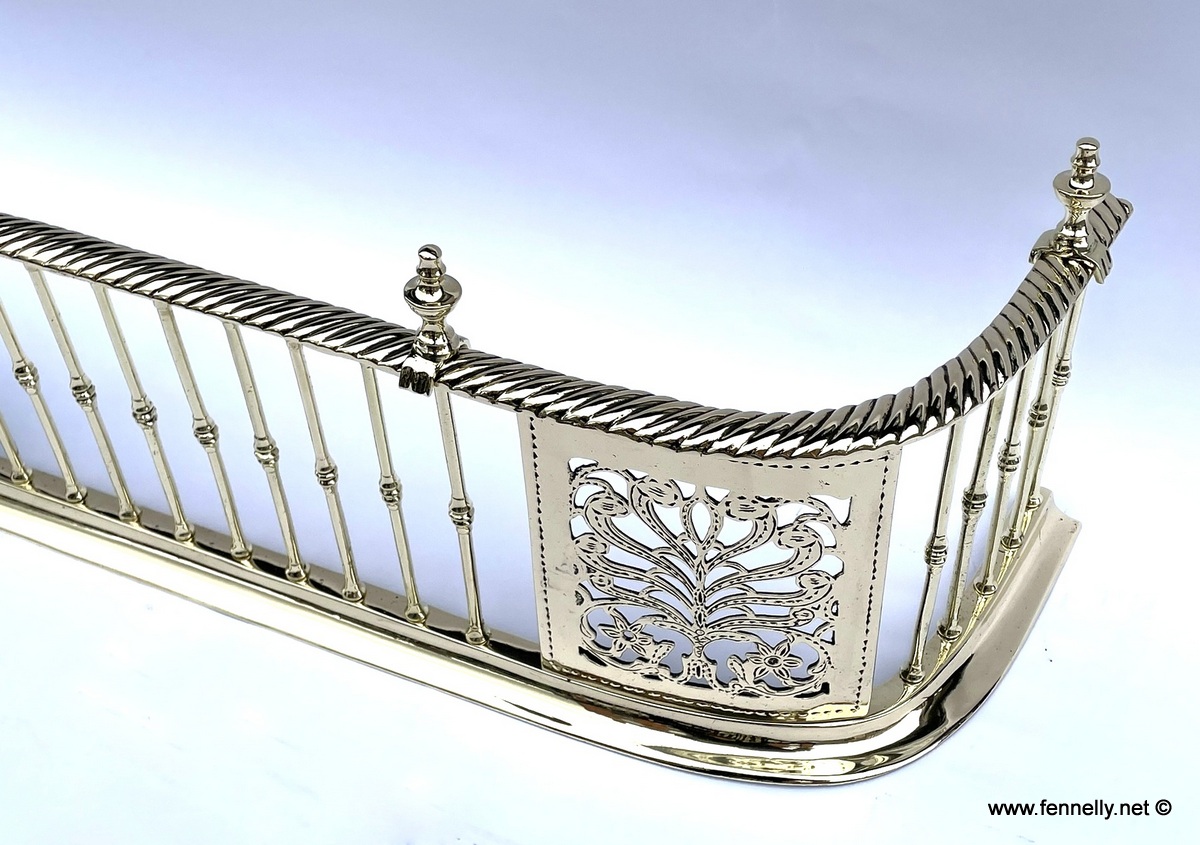 337 Sold Stunning Pair of Regency Irish Brass Fenders - Very Rare - Image 6