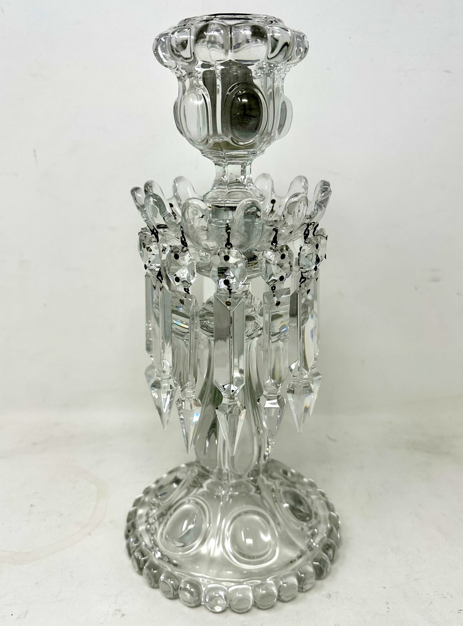 894 Sold Antique Pair French Baccarat France Full Lead Crystal Candlesticks Candelabra - Image 3