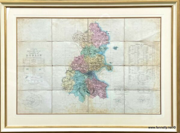 759 Sold Rare Map Dublin 1837 - Thomas Aiskew Larcom - Ordnance Survey Dublin