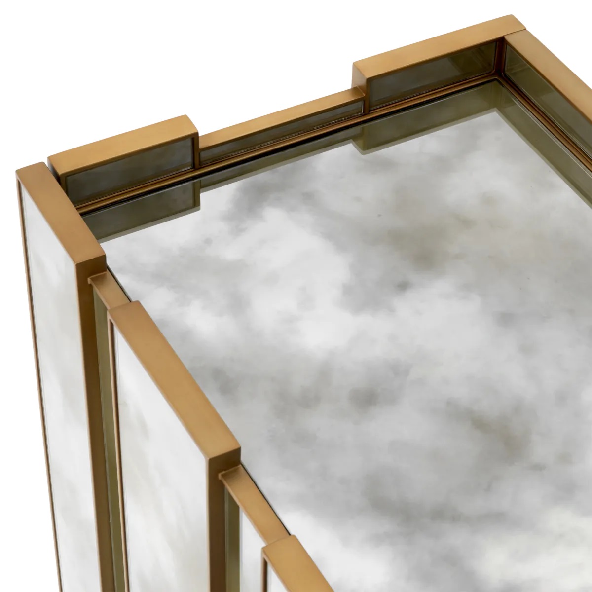 M119 The Nottingham Cabinet in Antiqued Mirror and Brass - Image 4