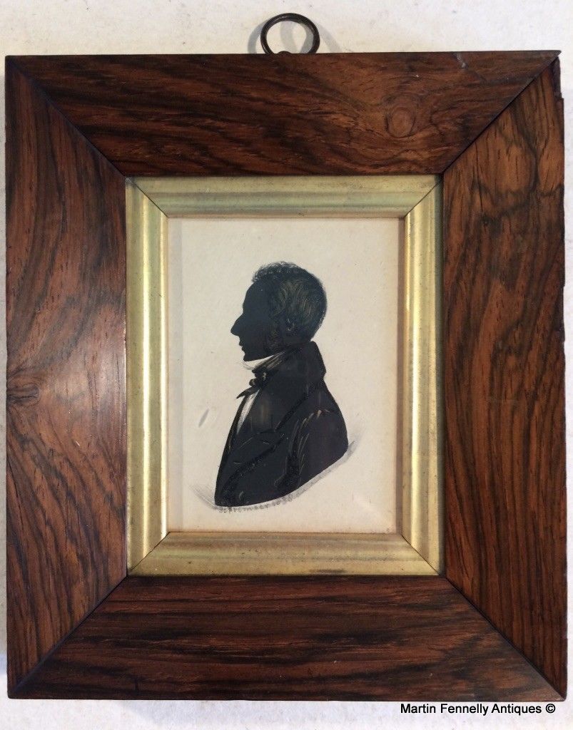 263 Sold Pair Silhouettes Rosewood Frames 1838 Attributed to James Holmes - Image 7