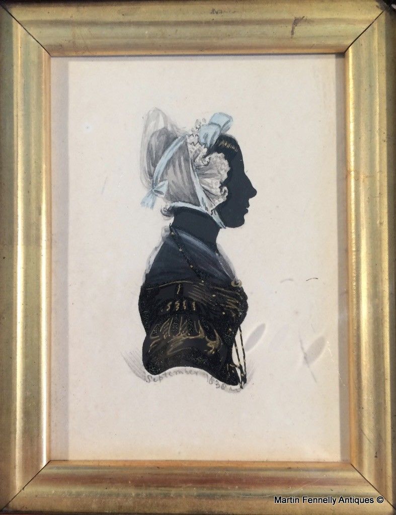 263 Sold Pair Silhouettes Rosewood Frames 1838 Attributed to James Holmes - Image 3