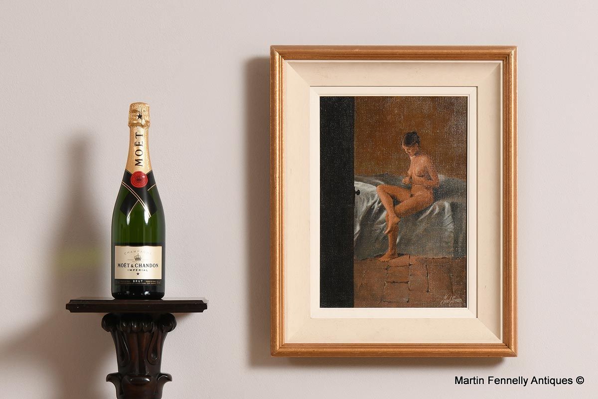 581 Sold Ted Jones - Oil on Canvas - Seated Female Nude - Circa 1992 - Image 3
