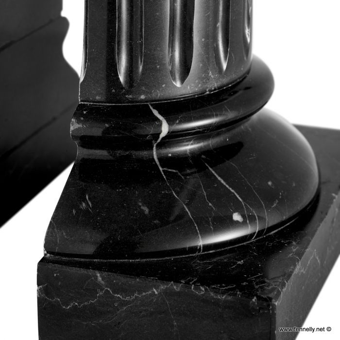 M165 Set Black Marble Bookends - Classical Column Themed - Image 3