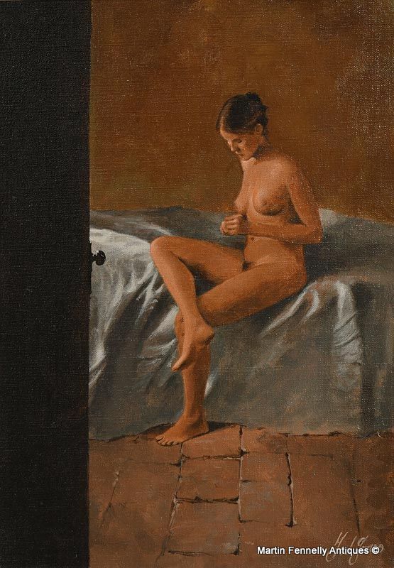 581 Sold Ted Jones - Oil on Canvas - Seated Female Nude - Circa 1992