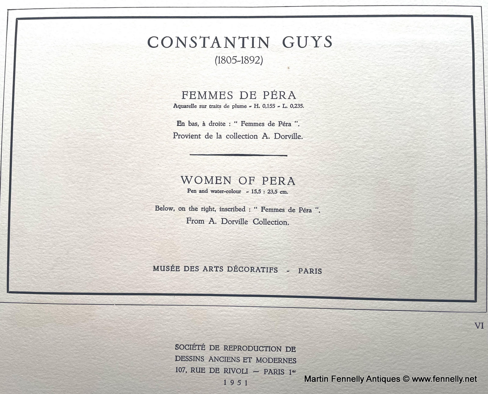 733B Sordam Reproduction of Constantin Guys Femmes De Pera 1951 - Image 3