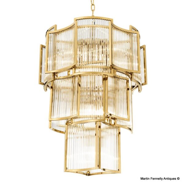 M012 Brass and Glass Lantern - Jet Set by Eichholtz