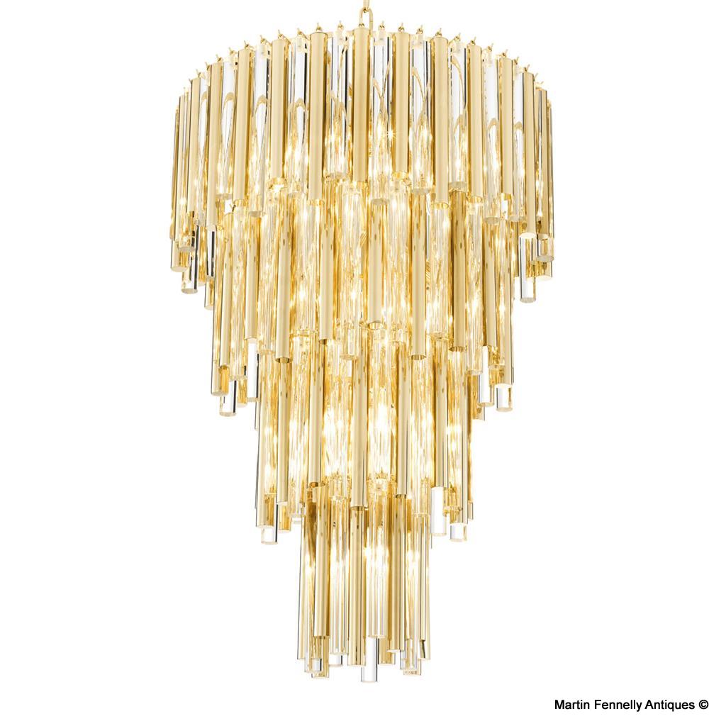 M028 Sold Vintage - Large - Venini Style - Crystal and Gilt - Gigi by Eichholtz - Image 2