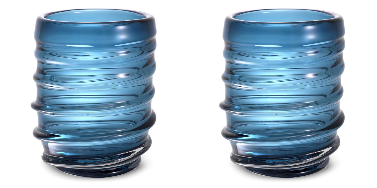 M159 Sold Pair of Stunning Hand Blown Xalvador Vases - Eichholtz