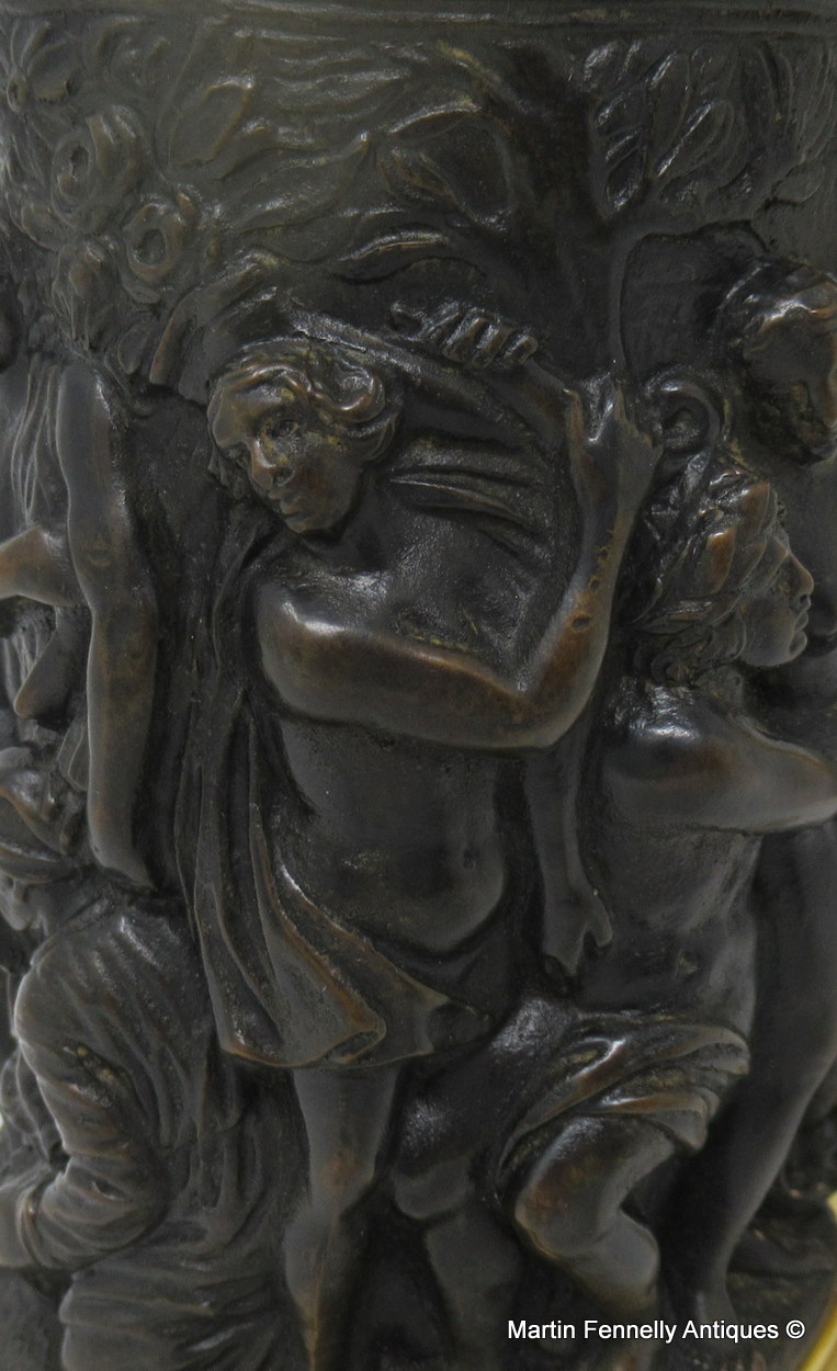 288 Sold French Grand Tour Bronze Ormolu Tankard Bacchanalian Revel Banquet 19Ct - Image 4