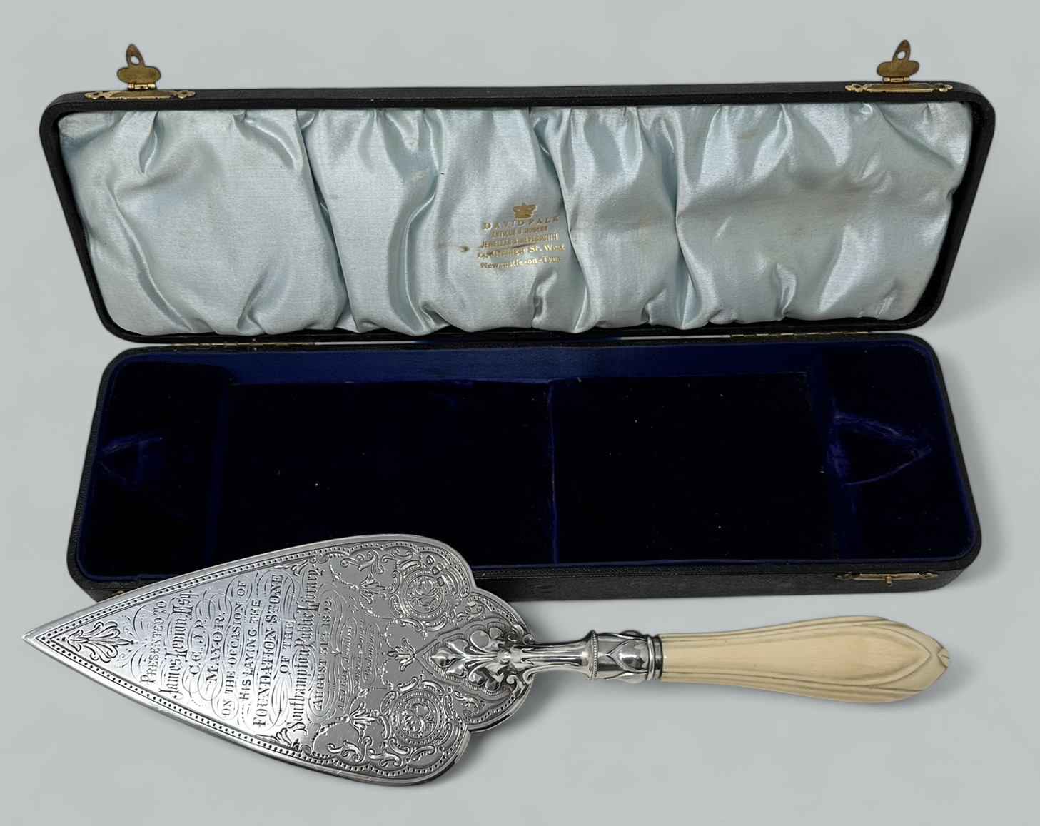160 Antique English Sterling Silver Brick Layers Trowel Bone Handle Henry Wilkinson - Image 3