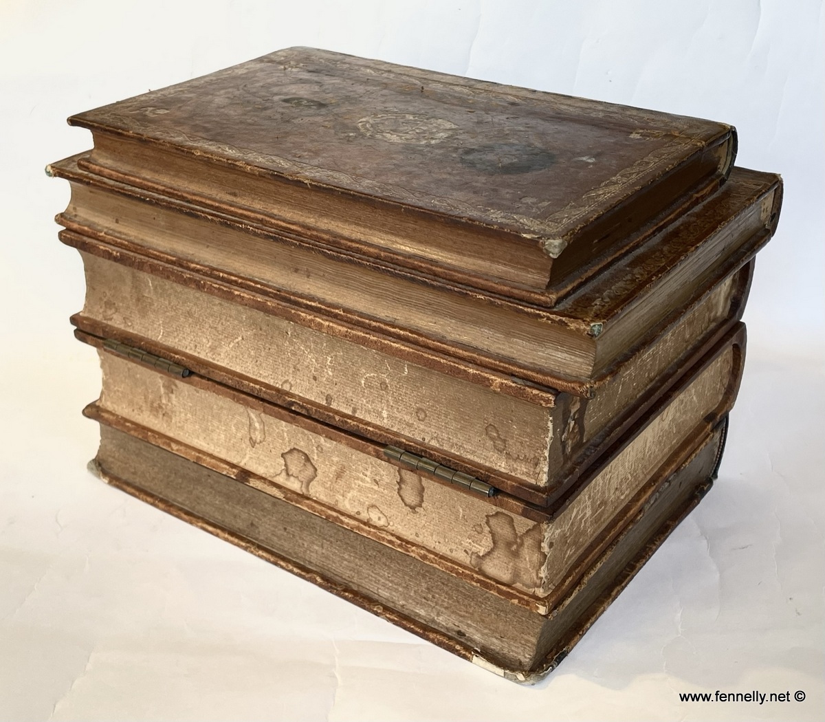985 Sold Antique French Large Trompe l’Oeil Books Liquor Caddy Tantalus - Image 5
