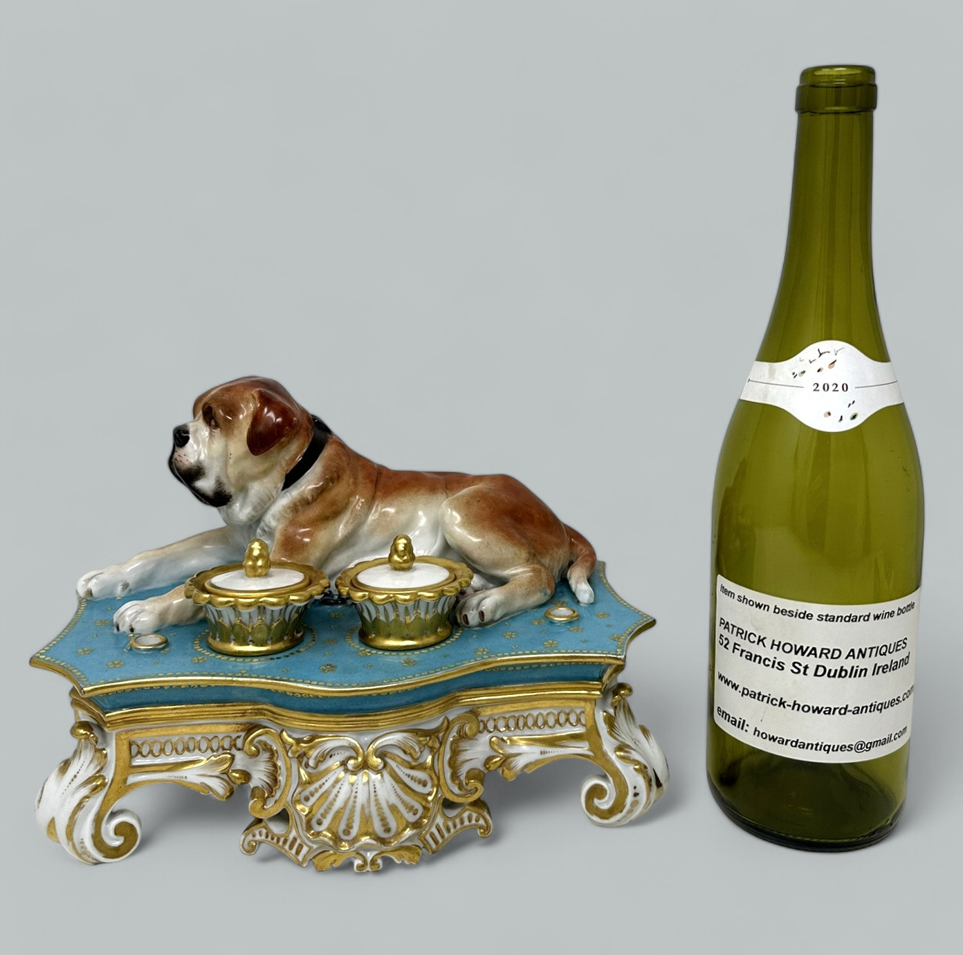 119 Antique French Porcelain Jacob Petite Desk Set Inkstand Provenance Ava Gardner - Image 7