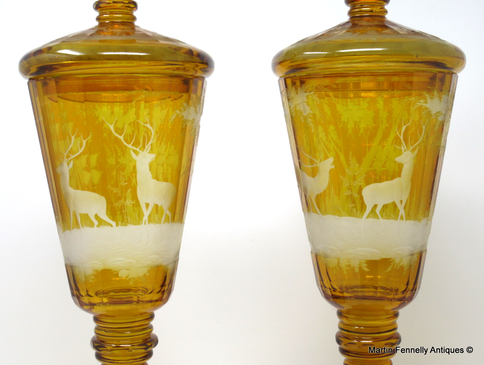 775 Sold Superb Pair of Bohemian Czech lidded Goblets - Circa 1850 - Image 4