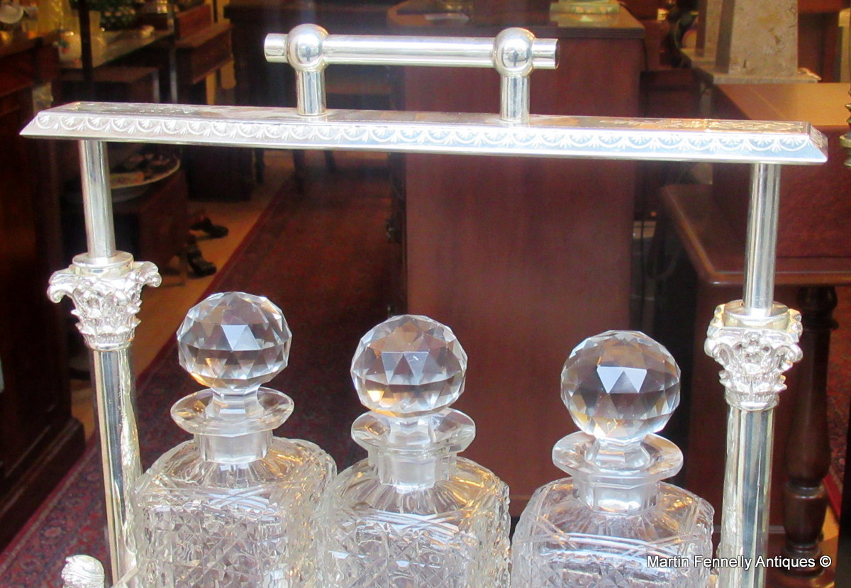 849 Sold Stunning English Tantalus - Rare - Crystal Decanters - Victorian - Image 5