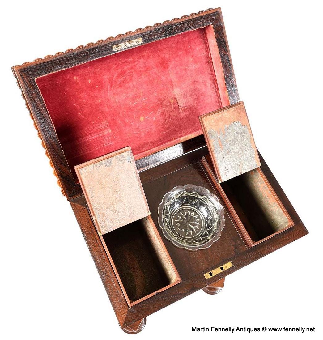 132 Sold Antique Flame Mahogany English Regency Tea Poy Gillows Lancaster Tea Caddy 19 Ct - Image 5