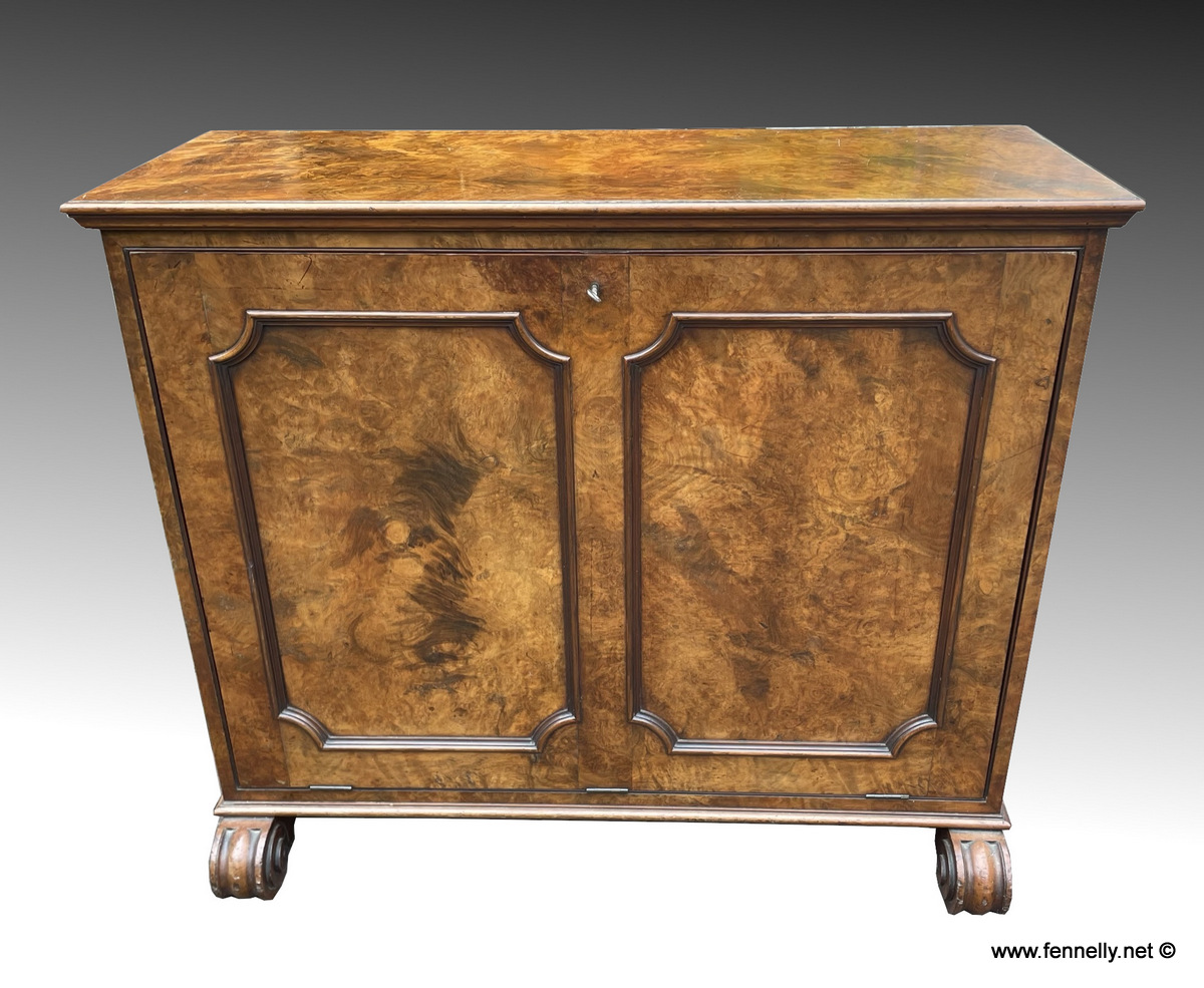 730 Rare Library Chart-Map Cabinet - Burl Walnut - English Circa 1870 - Image 2