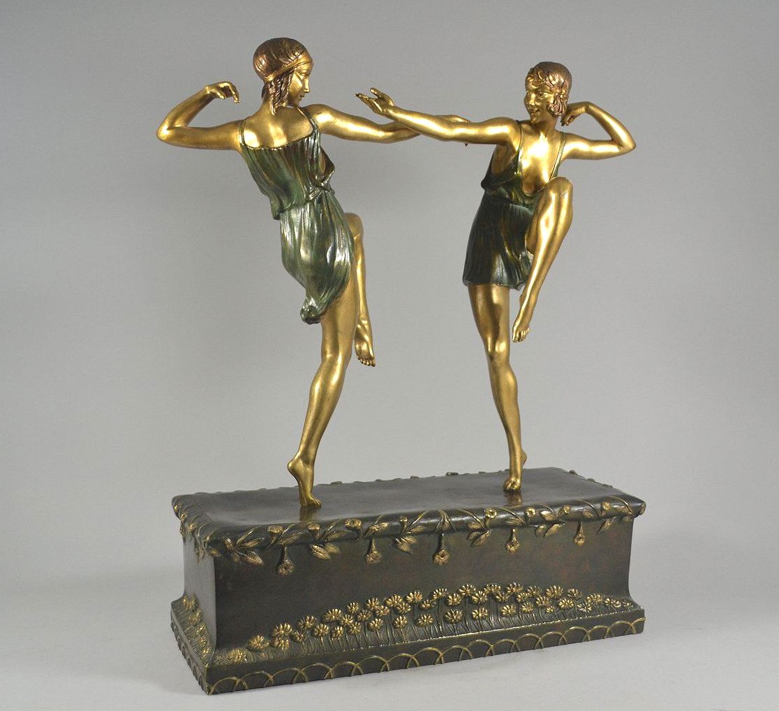 750 Sold Rare Bronze - Art Deco - The Dancers - Georges Duvernet - Circa 1930 - Image 3