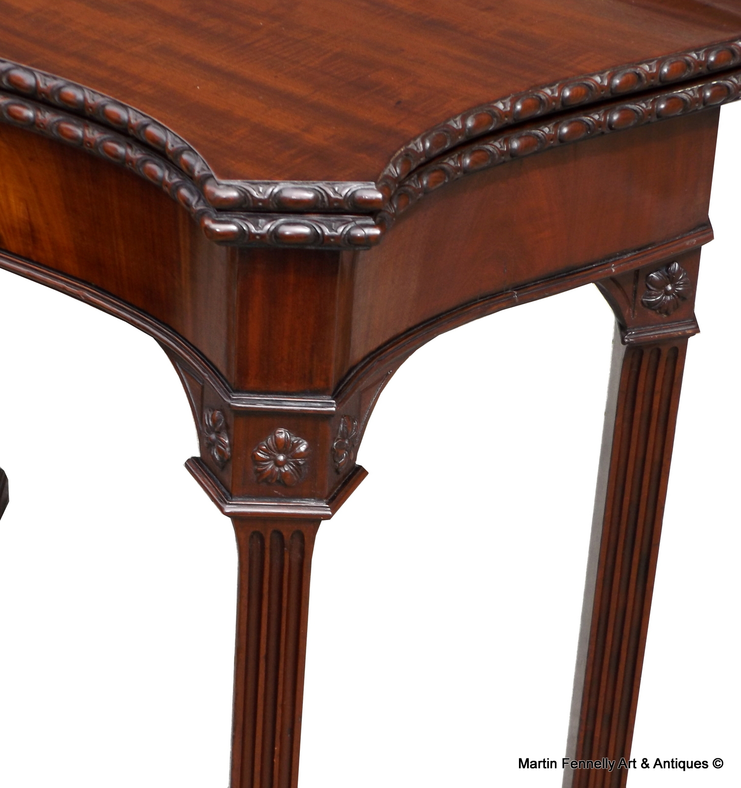 555 Fine George III Mahogany Serpentine Card Table Manner of Wright and Elwick Circa 1760 - Image 5