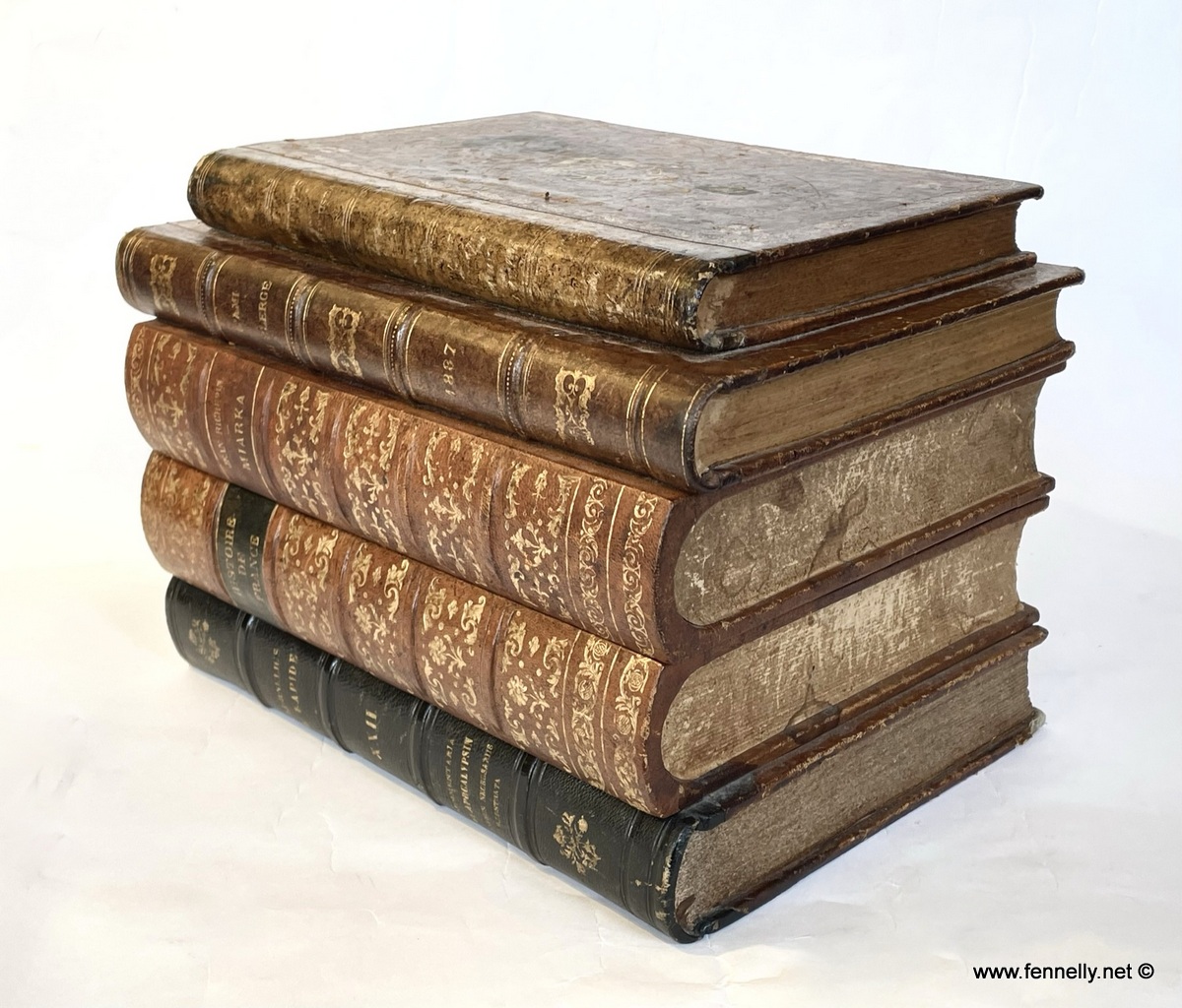 985 Sold Antique French Large Trompe l’Oeil Books Liquor Caddy Tantalus - Image 3