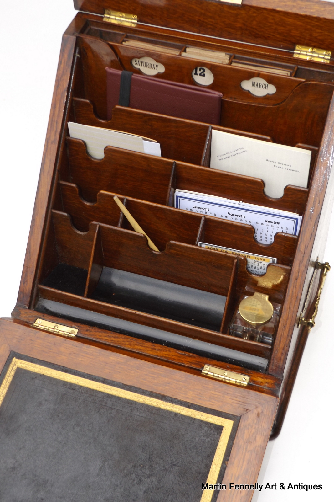 795 Sold Edwardian Desk Box - Oak with Brass Detail - Circa 1900 - Image 2