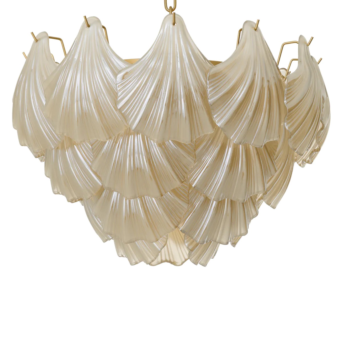 M185 Ibiza Chandelier - Champagne Glass Shells and Brass S - Image 2